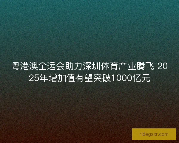 粤港澳全运会助力深圳体育产业腾飞 2025年增加值有望突破1000亿元 粤港澳全运会助力深圳体育产业腾飞 2025年增加值有望突破1000亿元