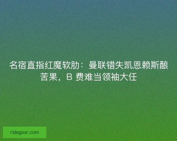 名宿直指红魔软肋：曼联错失凯恩赖斯酿苦果，B 费难当领袖大任